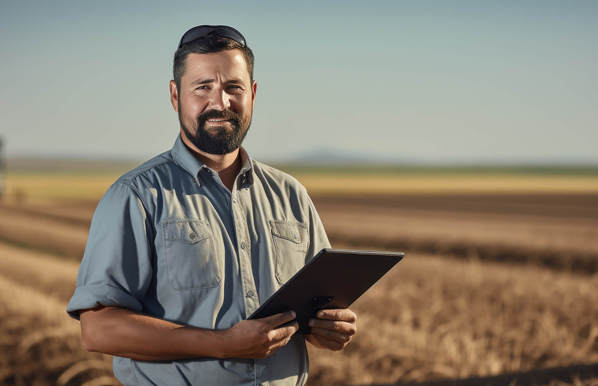 Técnico agrícola con tablet